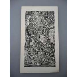 Josef Váchal (1884 - 1969) - EX LIBRIS 1950 - dřevoryt, grafika, nesignováno (na zadní straně razítko)