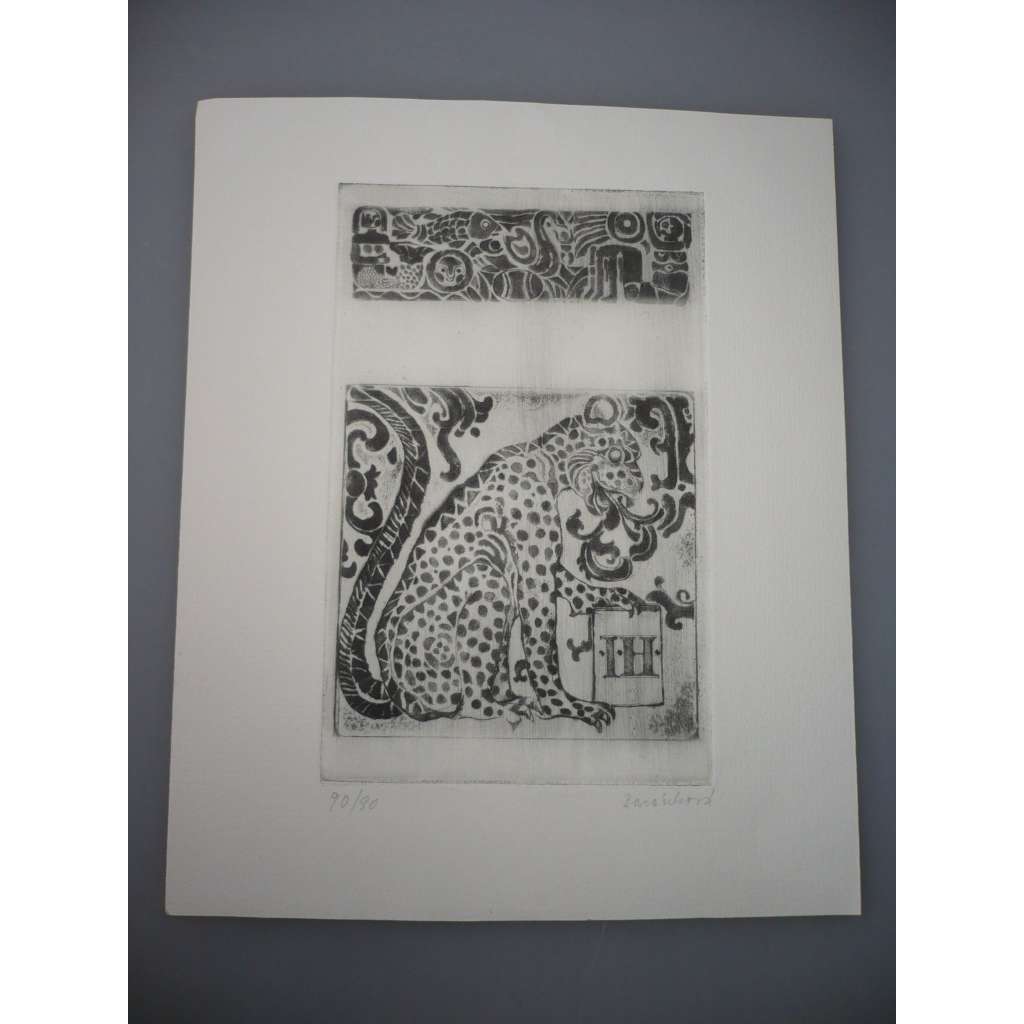 Vlasta Baránková (1943) - Žeroucí panter - suchá jehla, grafika, signováno