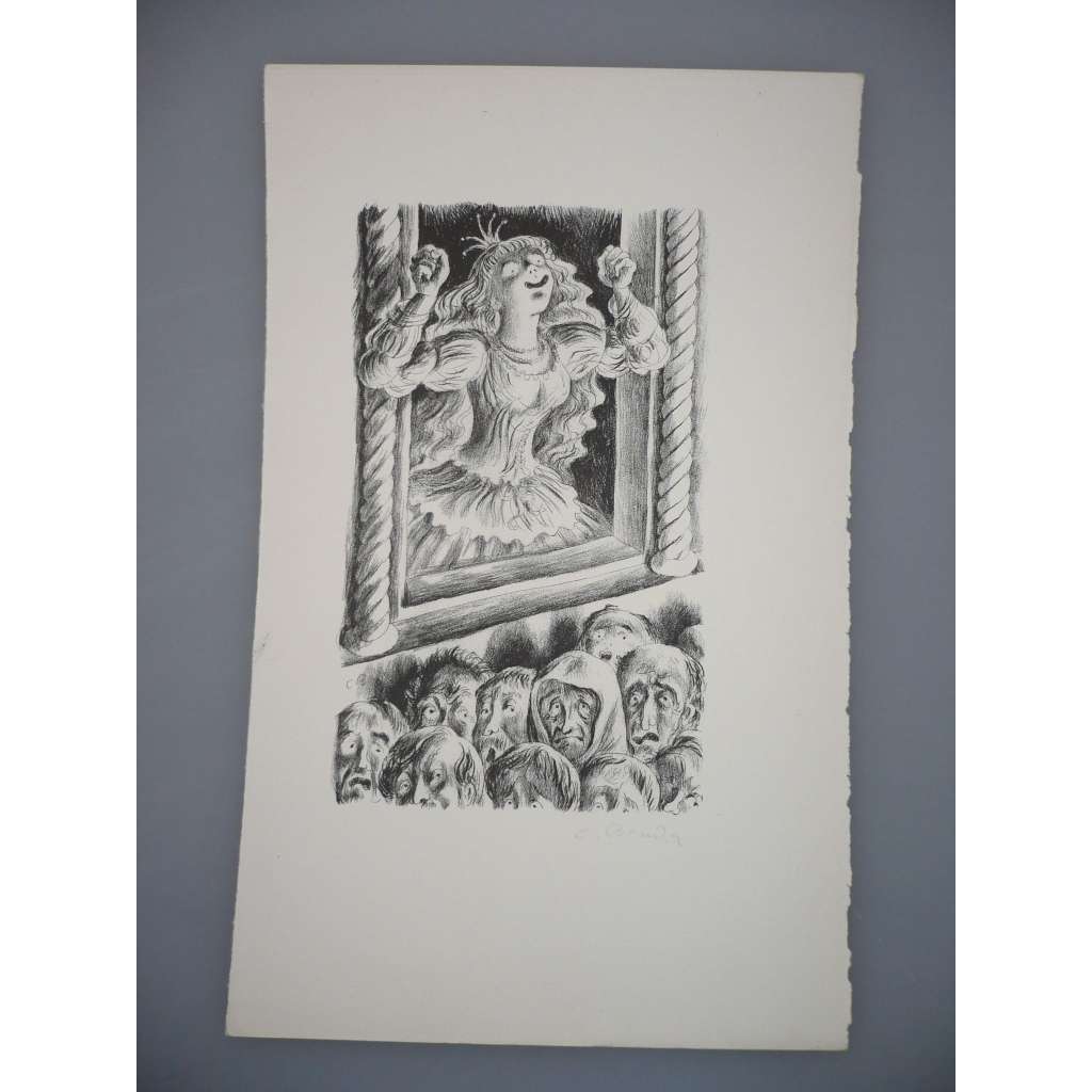 Cyril Bouda (1901 - 1947) - Krasavice - litografie 1947, grafika, signováno