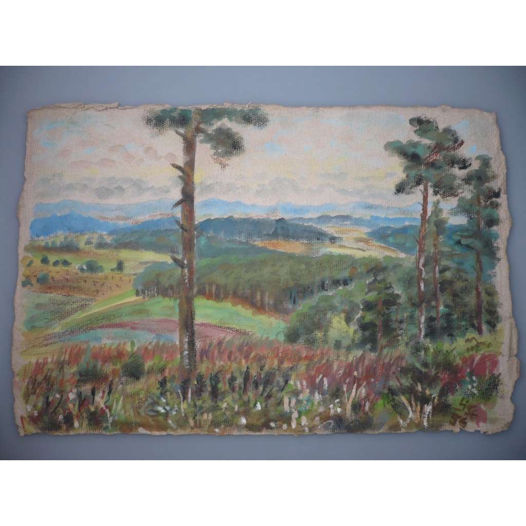 Libuše Stroumanová - Letní krajina - akvarel, grafika, nesignováno
