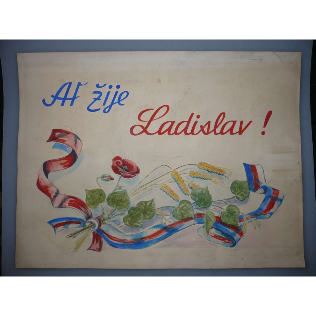 Ať žije Ladislav - litografie, grafika, nesignováno