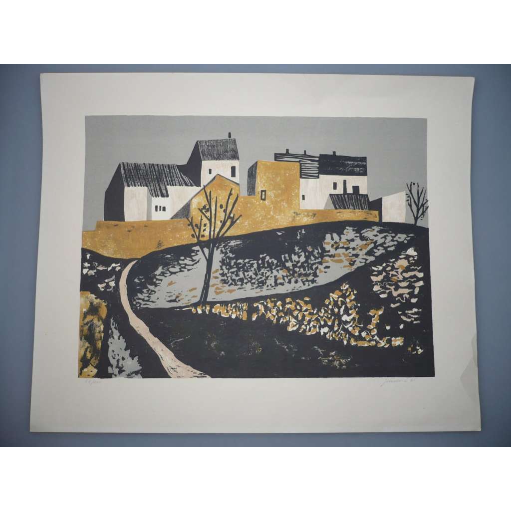 Ludmila Jandová (1938 - 2008) - Podzim 1965 - linořez, grafika, signováno