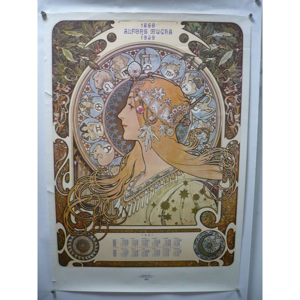 Alfons Mucha (1860 - 1939) - Zvěrokruh - Kalendář 1981 - plakát