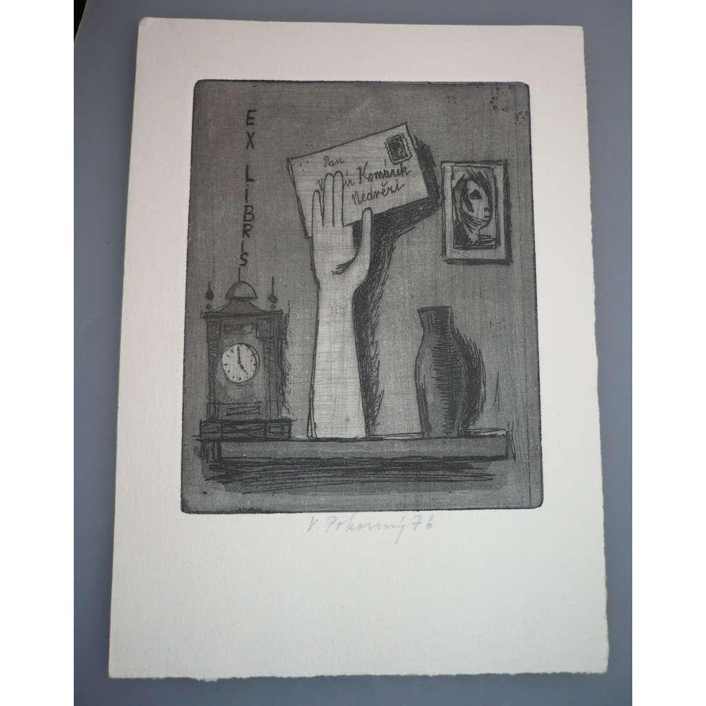 Václav Pokorný (1914 - 2005) - EX LIBRIS - lept 1976, grafika, signováno