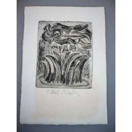 Karel Chaba (1925 - 2009) - Novoročenka - PF 1989 - suchá jehla, grafika, signováno