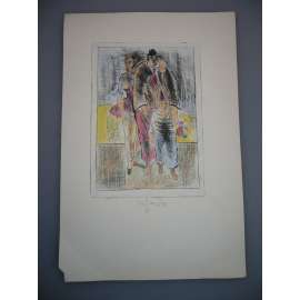 Vojtěch Kolařík (1938) - Cirkus - kolorovaný lept 1992, grafika, signováno
