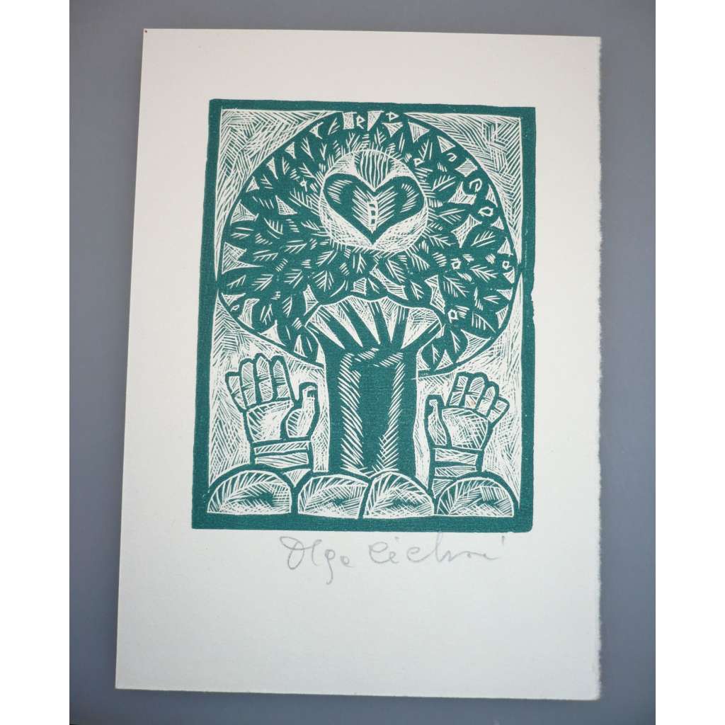 Olga Čechová (1925 - 2010) - Strom - dřevoryt, grafika, signováno