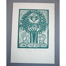 Olga Čechová (1925 - 2010) - Strom - dřevoryt, grafika, signováno