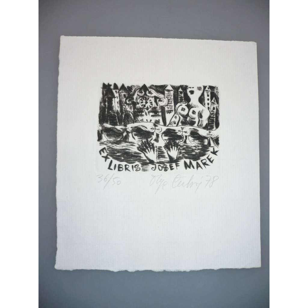 Olga Čechová (1925 - 2010) - EX LIBRIS - suchá jehla 1978, grafika, signováno