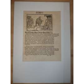 Václav Hájek z Libočan -Kronika česká, faksimile z r. 1819, list č. 226 [dřevořez, jeden list, stará grafika]