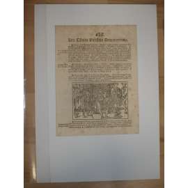 Václav Hájek z Libočan -Kronika česká, faksimile z r. 1819, list č. 471 [dřevořez, jeden list, stará grafika]