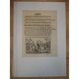 Václav Hájek z Libočan -Kronika česká, faksimile z r. 1819, list č. 181 [dřevořez, jeden list, stará grafika]
