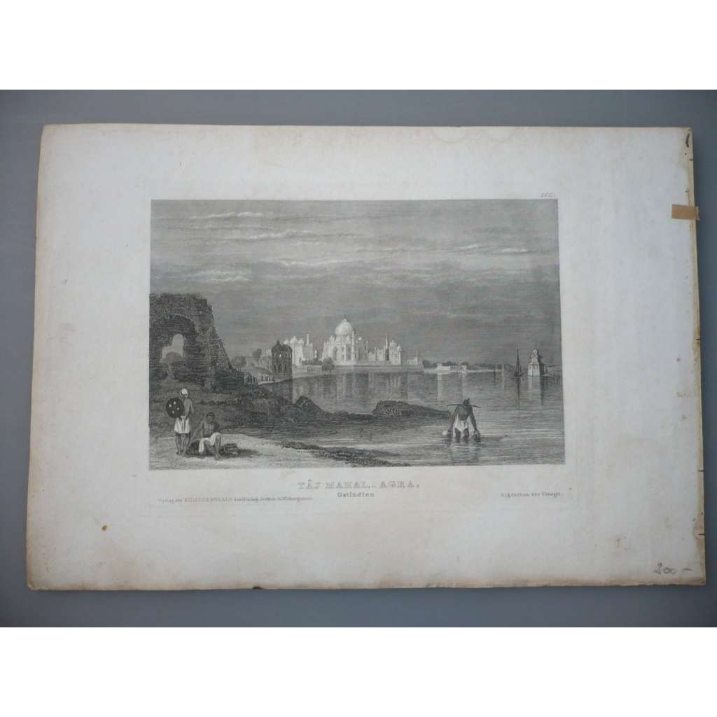 Indie, Tádž Mahal - oceloryt cca 1850, grafika, nesignováno