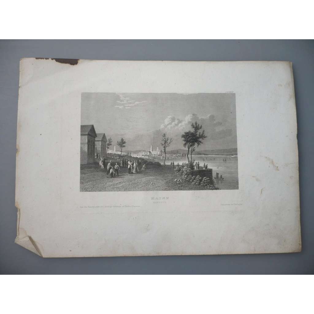 Mohuč [Mainz], Německo - oceloryt cca 1850, grafika, nesignováno