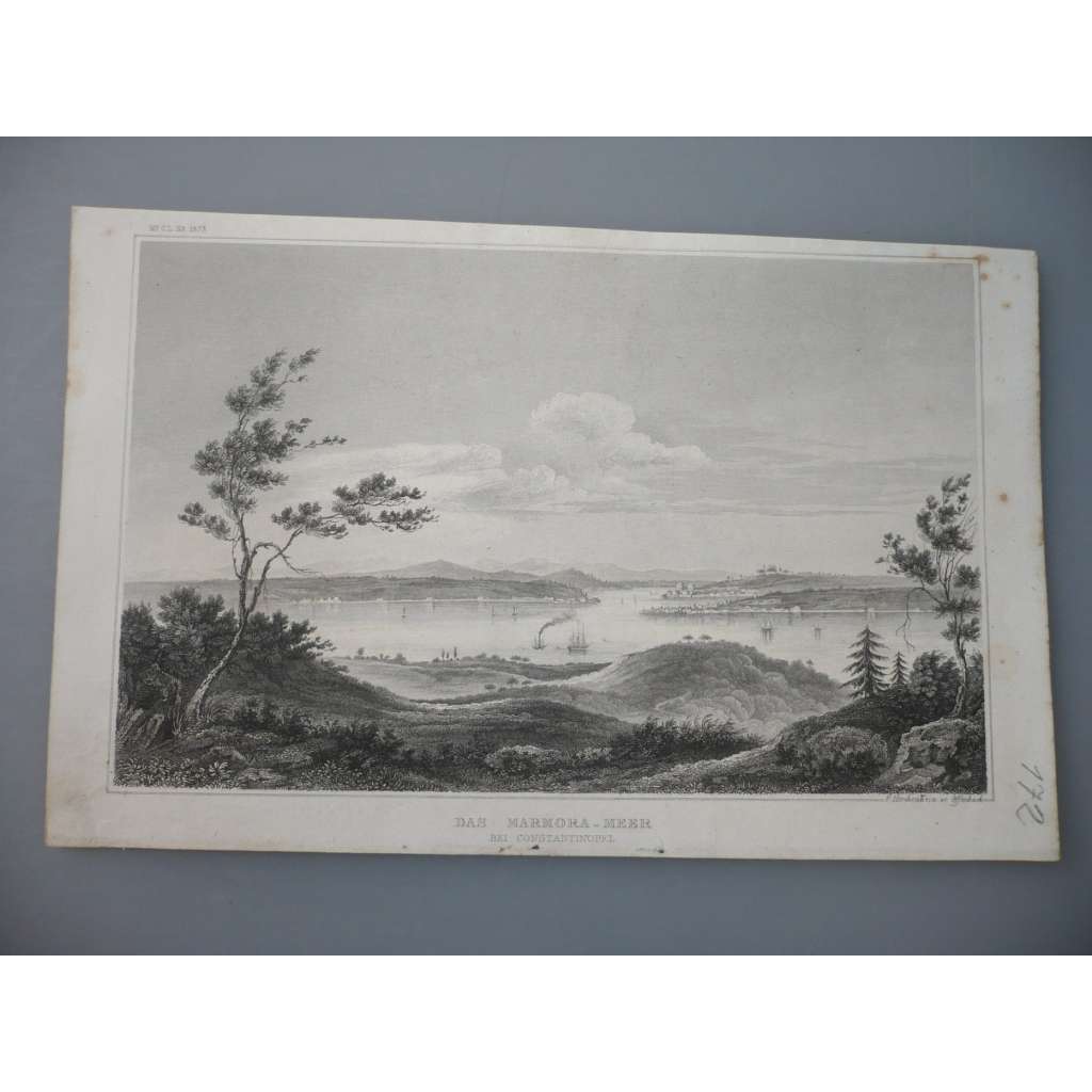 Marmarské moře u Konstantinopole - oceloryt cca 1850, grafika, nesignováno