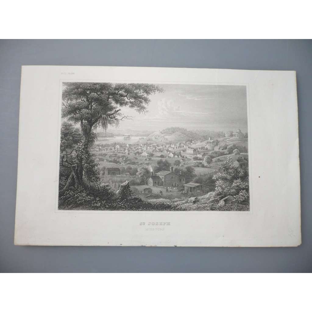 Svatý Josef, Missouri, USA - oceloryt cca 1850, grafika, nesignováno