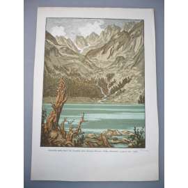 Popradské pleso, Slovensko - dřevoryt 1936, grafika, signováno - Karel Vik (1883 - 1964)