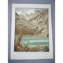 Karel Vik (1883 - 1962) - Popradské pleso, Slovensko - dřevoryt 1936 , grafika, signováno