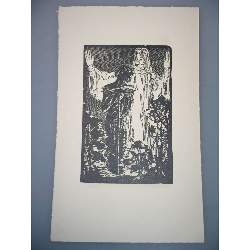 František Bílek (1872 - 1941) - Jsem zahradník tvých zahrad - dřevoryt 1915 - dřevoryt, grafika, nesignováno
