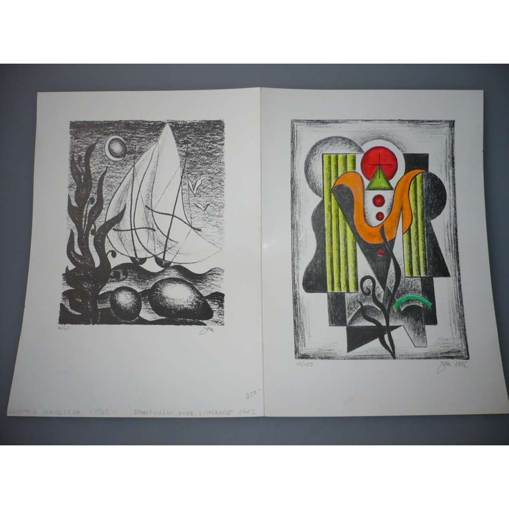 Vladimír Jandejsek (1923) - Spirituální vize - litografie 1992, grafika, signováno