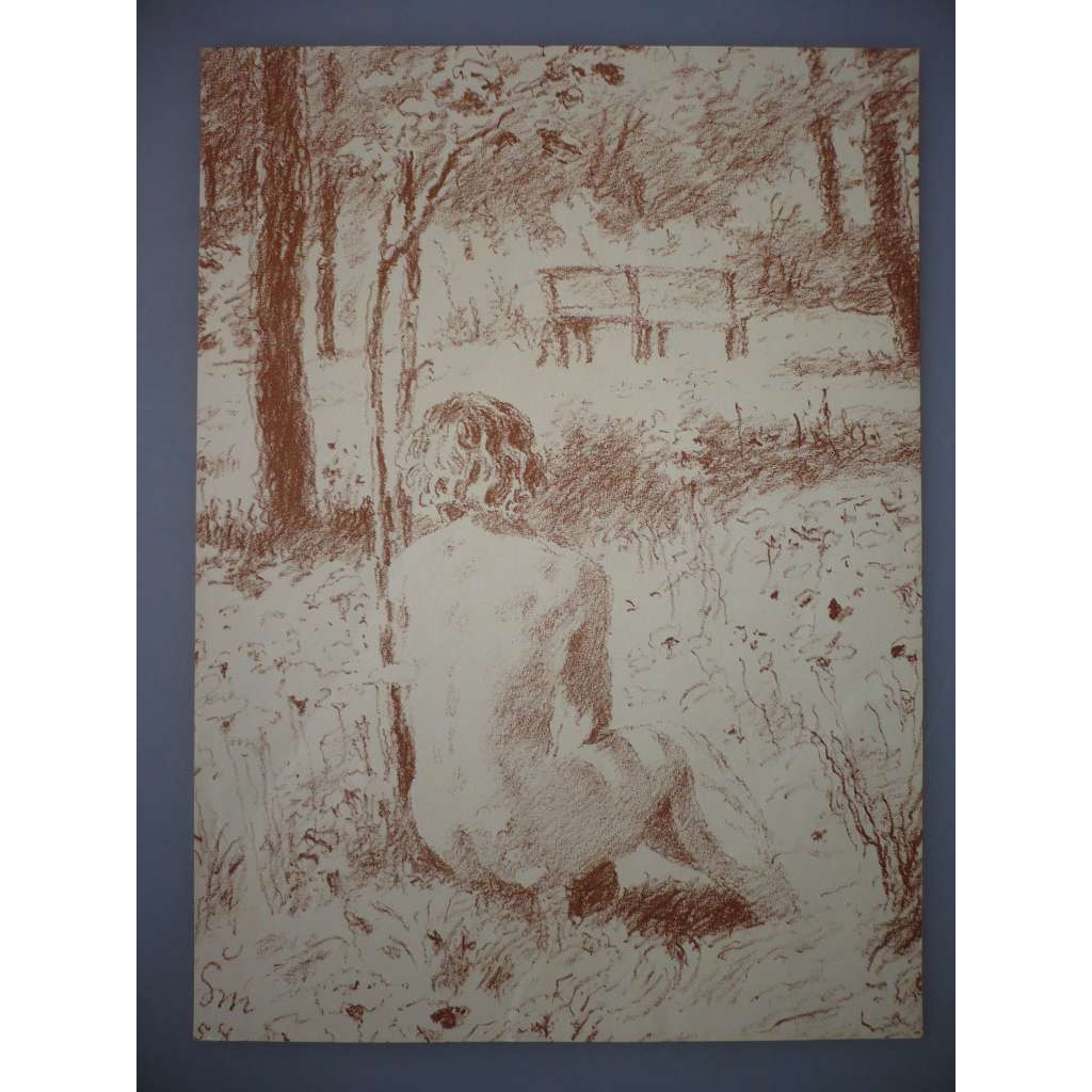Max Švabinský (1873 - 1962) - Akt v zahradě - litografie, grafika, nesignováno