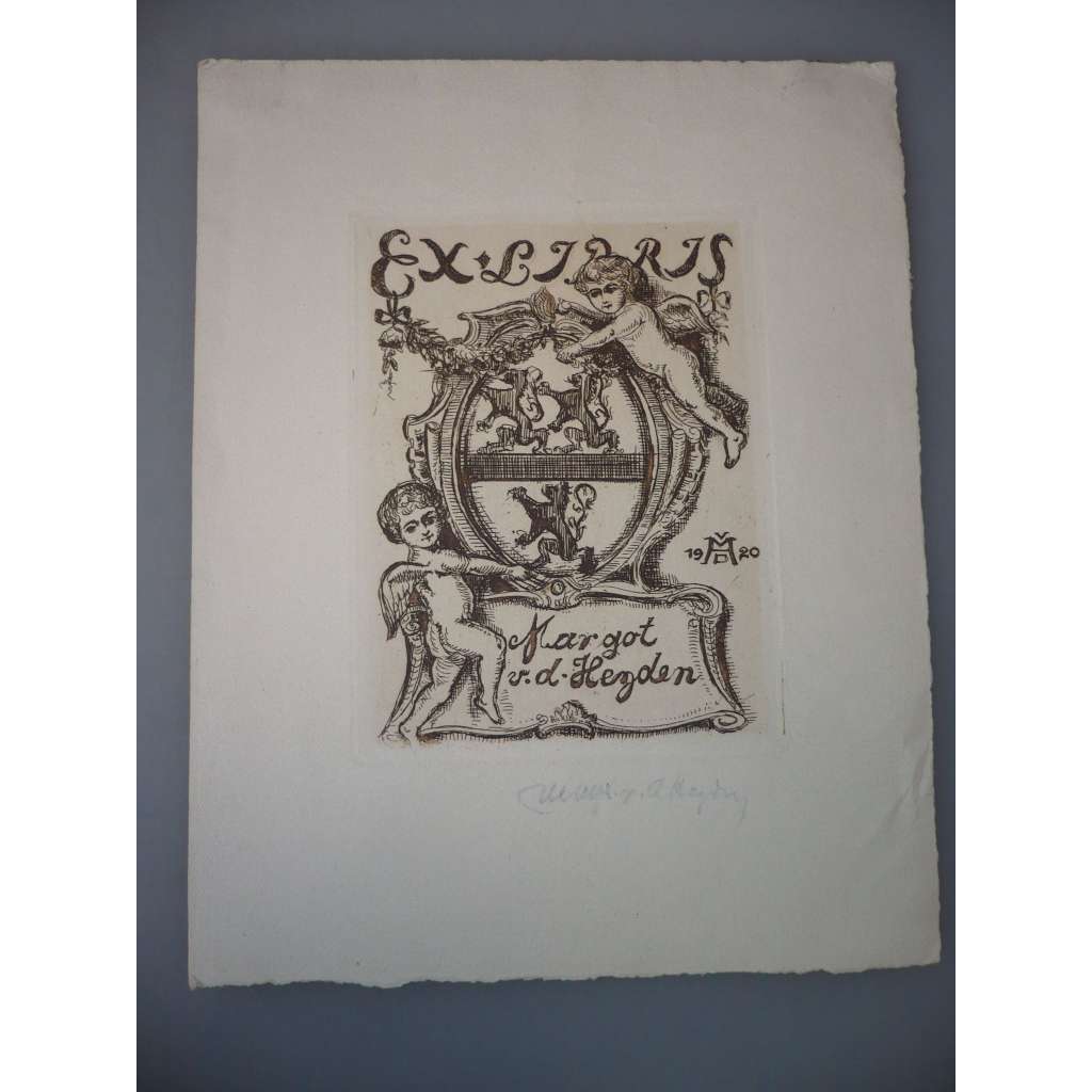 Max M. Vonder Heyden (1907 - 1997) - EX LIBRIS - lept 1920, grafika, signováno