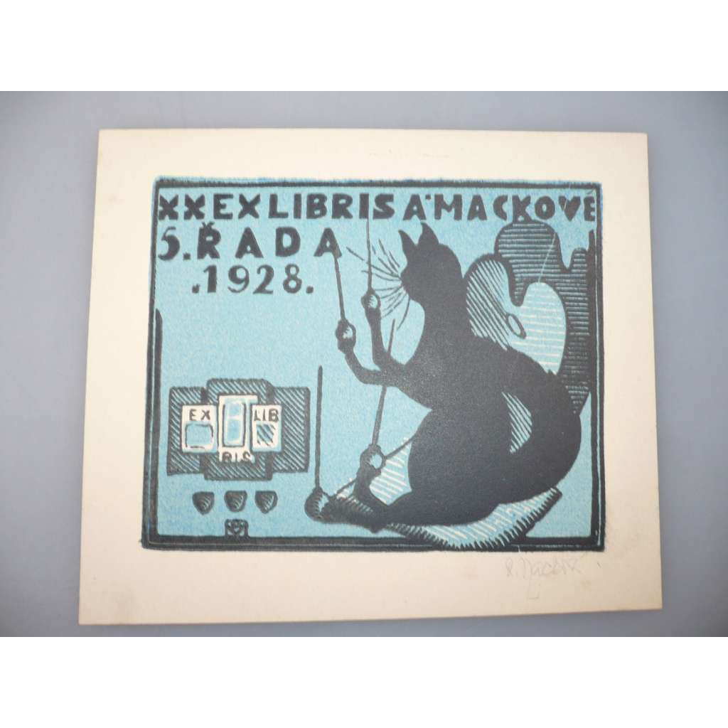 Anna Macková (1887 - 1969) - EX LIBRIS - dřevoryt 1928, grafika, signováno