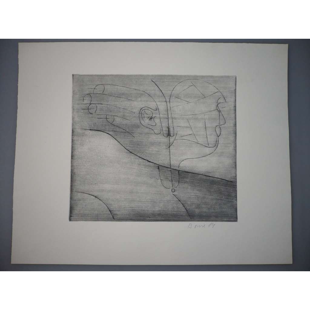 Zdeněk Bouše (1928 - 1997) - Tvář - lept 1984, grafika, signováno