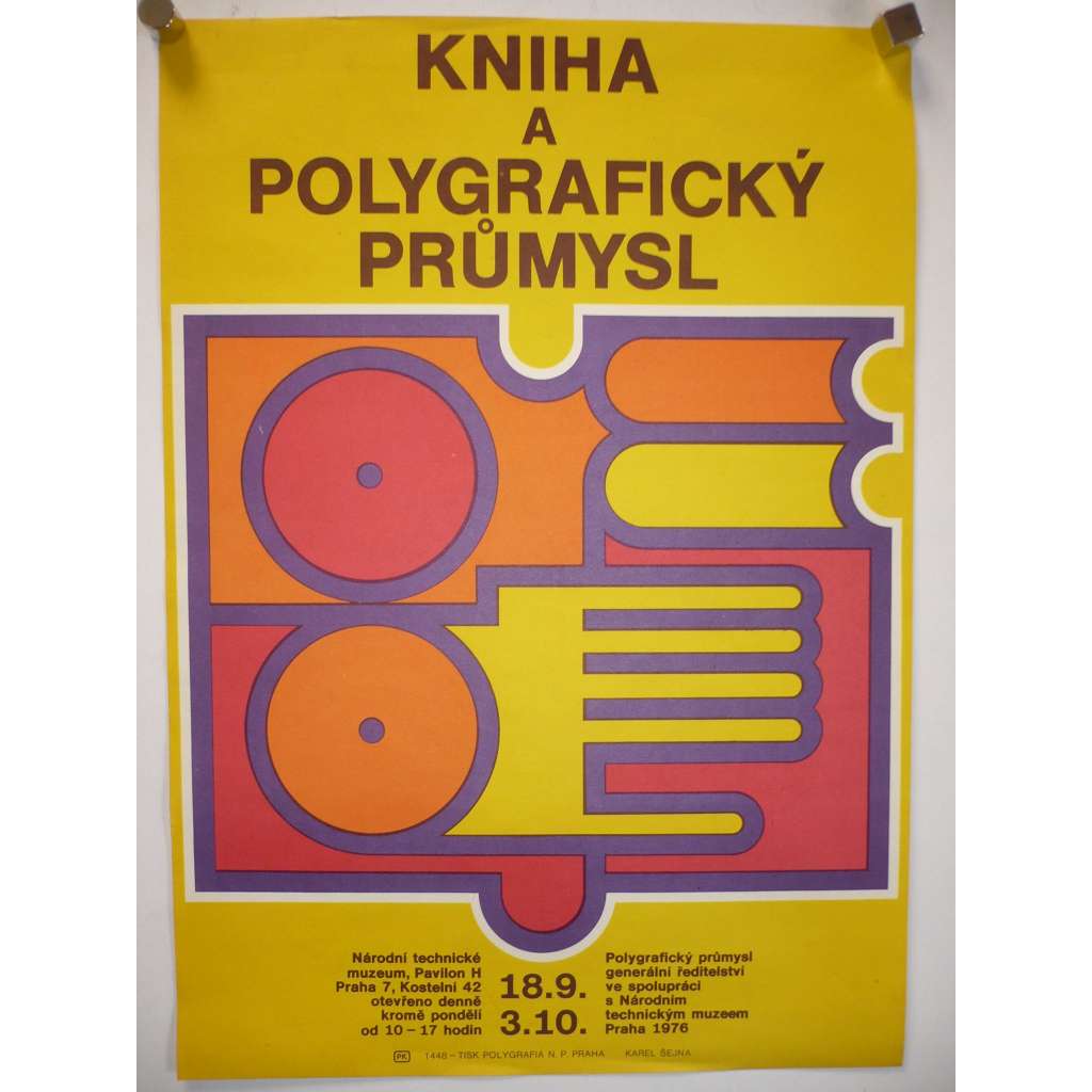 Kniha a polygrafický průmysl - Národní technické muzeum 1976 - socialismus - plakát
