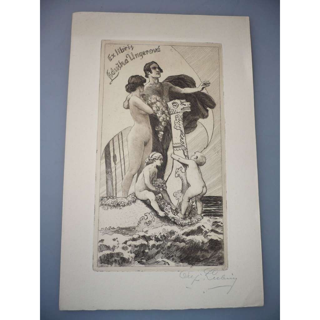 Alfred Liebing (1864 - 1957) - EX LIBRIS - lept, grafika, signováno