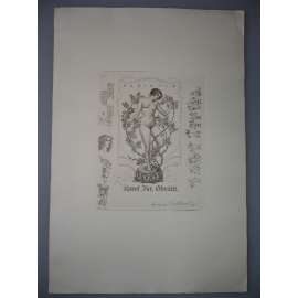 Hans Volkert (1878 - 1945) - EX LIBRIS Obrátil - lept cca 1920, grafika, signováno