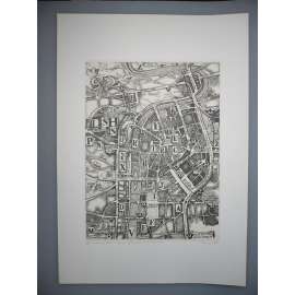 Lumír Čmerda (1930 - 2021) - Mapa Praha A - litografie 1988, grafika, signováno