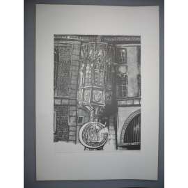 Lumír Čmerda (1930 - 2021) - Karolinum - Z edice Praha A - litografie 1988, grafika, signováno