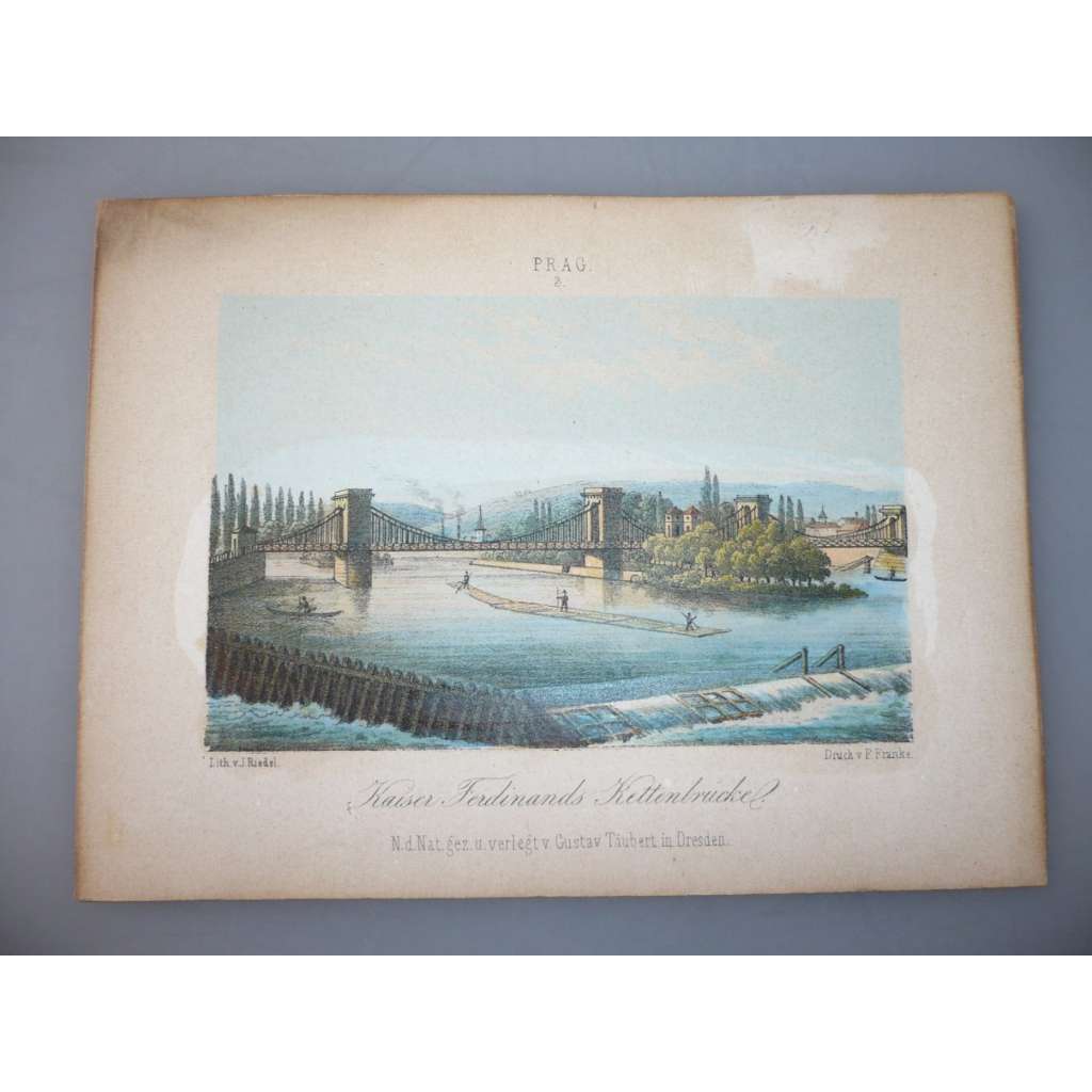 J. Riedel - Praha - litografie cca 1850, grafika, nesignováno