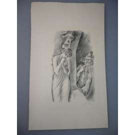 Cyril Bouda (1901 - 1947) - Milenci - litografie, grafika, signováno
