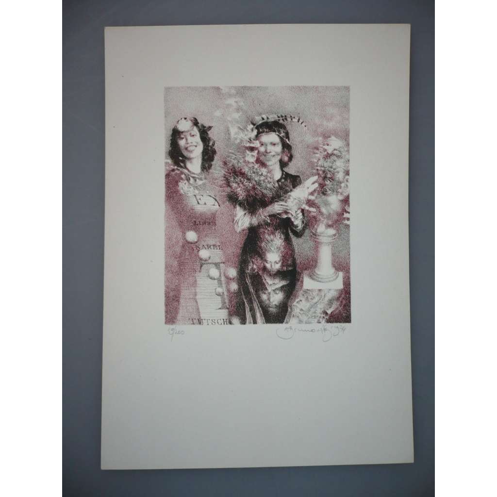 Albín Brunovský (1935 - 1997) - Dvě ženy - litografie 1974, grafika, signováno