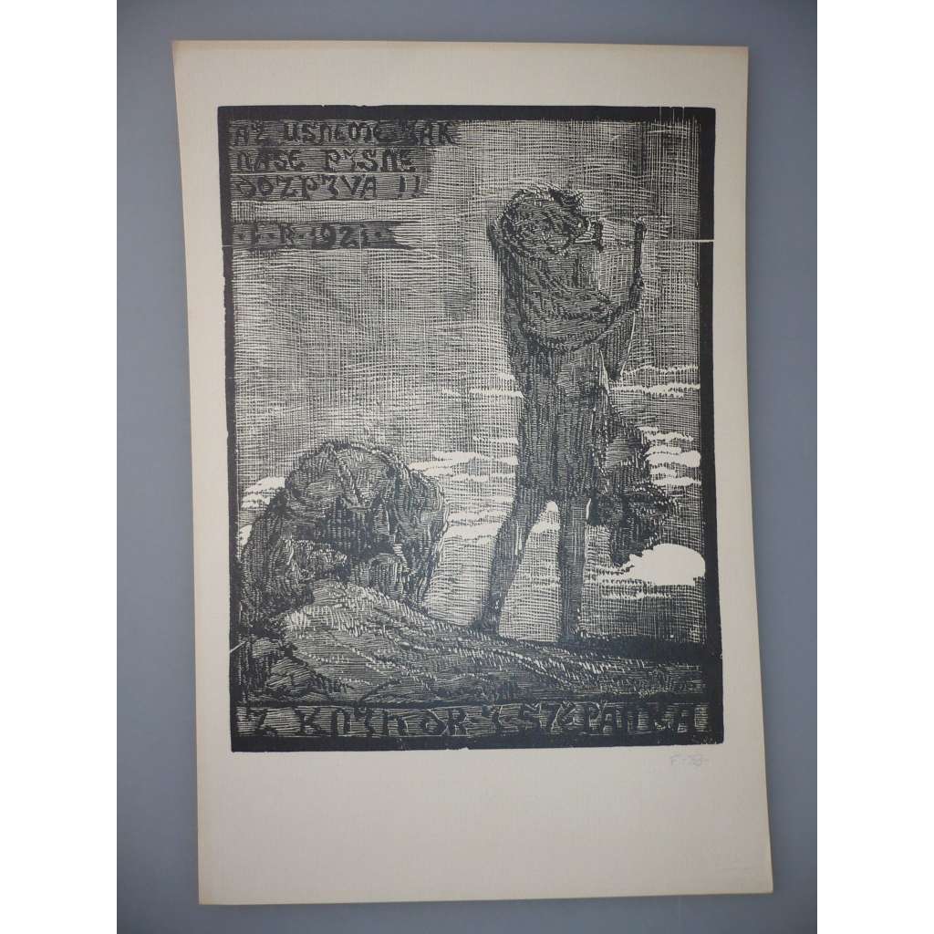 František Bílek (1872 - 1941) - EX LIBRIS - dřevoryt, grafika, signováno