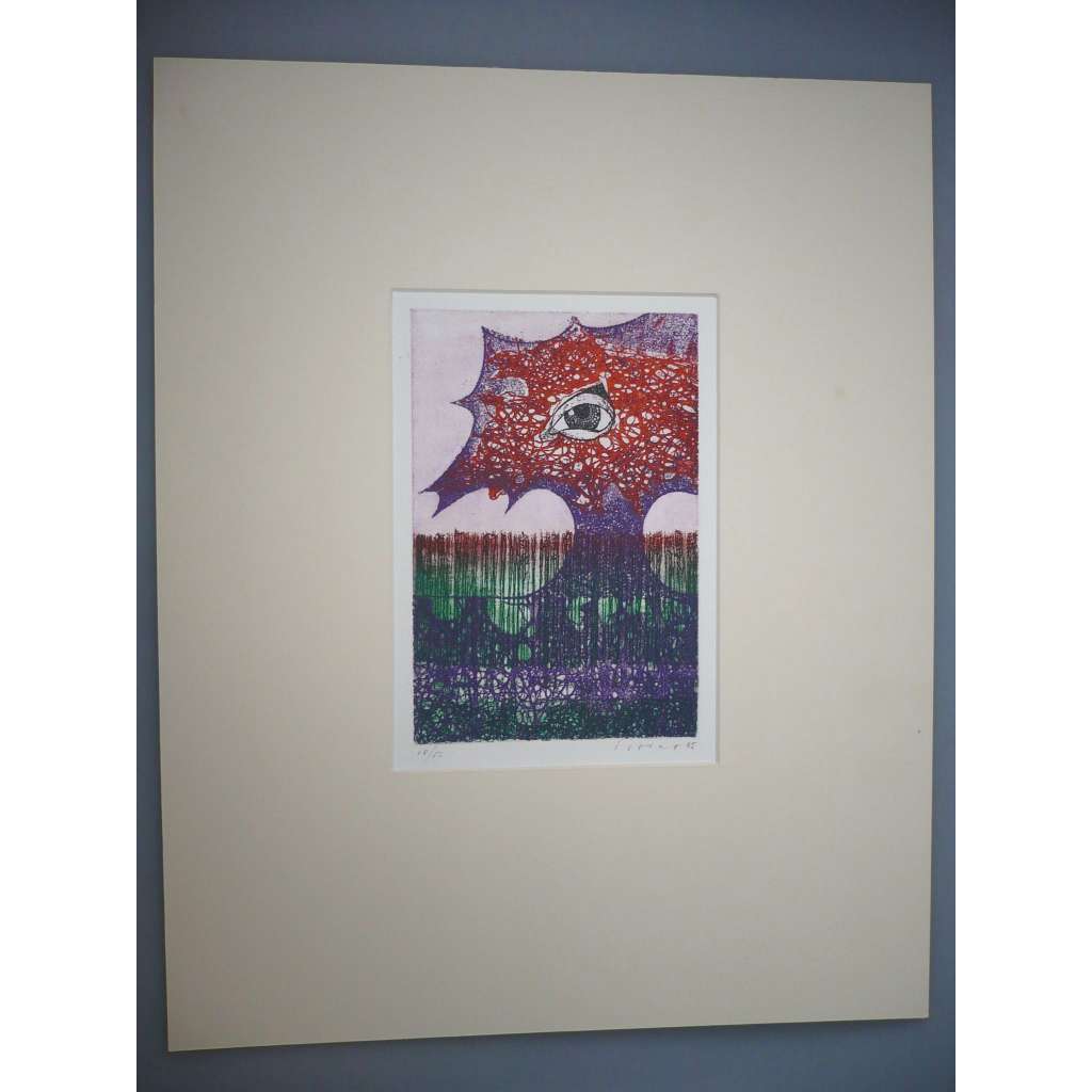 Josef Istler (1919 - 2000) - Oko - barevný lept 1985, grafika, signováno