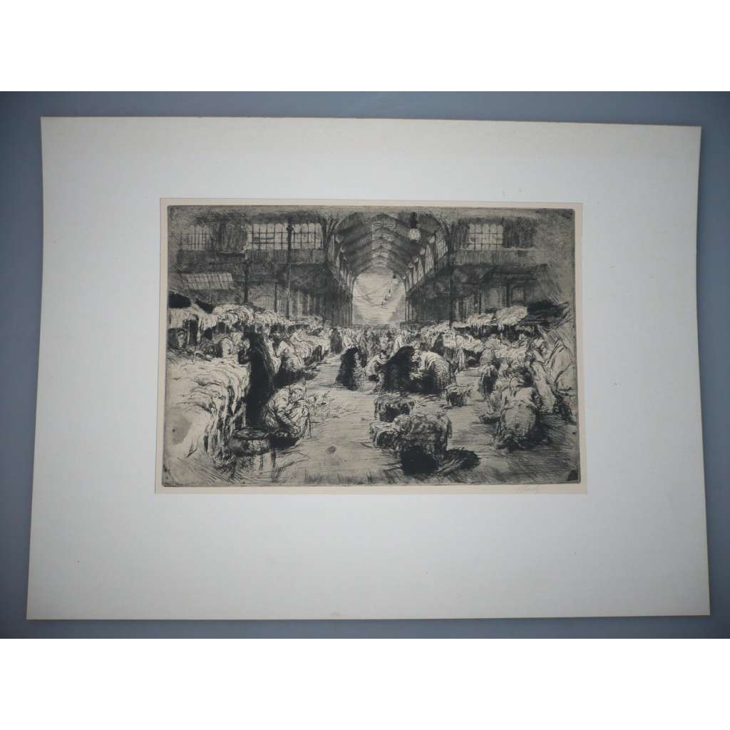 Vladimír Silovský (1891 - 1974) - Tržnice - lept cca 1920, grafika, signováno