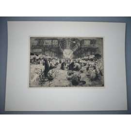 Vladimír Silovský (1891 - 1974) - Tržnice - lept cca 1920, grafika, signováno