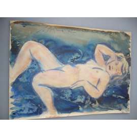 Václav Hejna (1914 - 1985) - Ležící akt - akvarel 1936, grafika, signováno