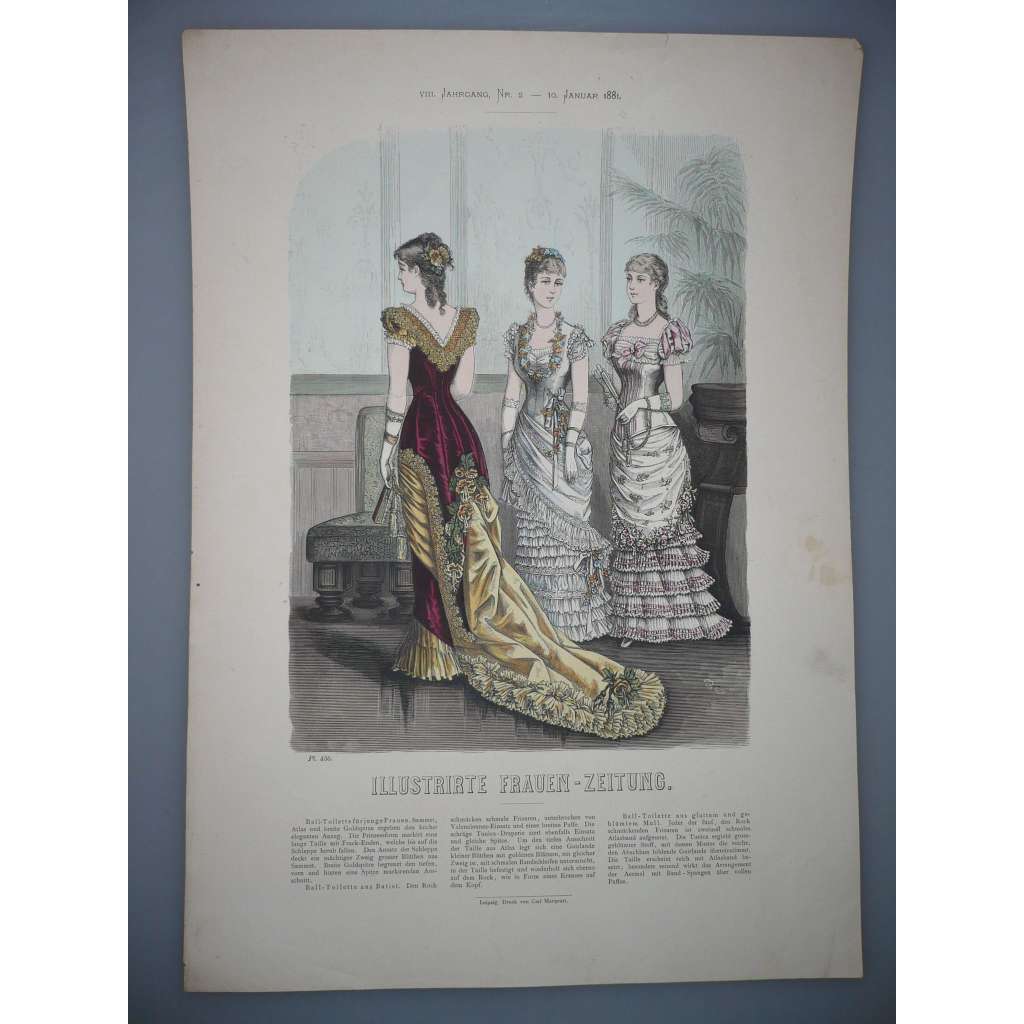 Móda - návrhy šatů [oblečení] - předchůdce Burdy [Burda] - oceloryt cca 1880, grafika, nesignováno