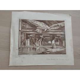 Gaetáno Zancon (1790 - 1824) - Indie Čaves of Ellora) - litografie, grafika, nesignováno
