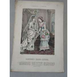 Biedermeier 1882 [móda, oblečení, ženy] - kolorovaná litografie cca 1850, grafika, nesignováno