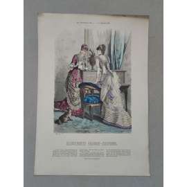 Biedermeier 1881 [móda, oblečení, ženy] - kolorovaná litografie cca 1850, grafika, nesignováno
