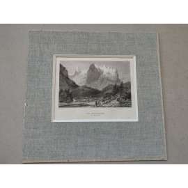C. Reiss - Witterhorn (Alpy, Švýcarsko) - rytina cca 1850, grafika, nesignováno