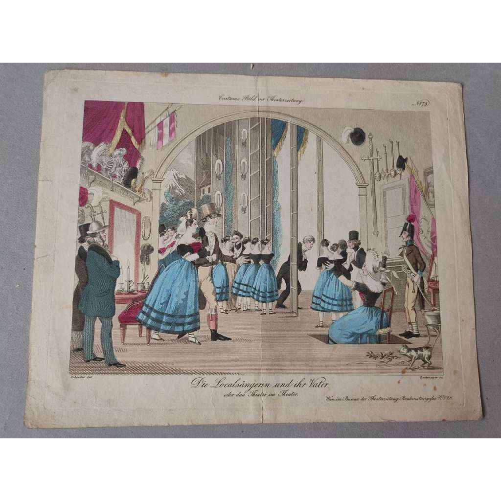 Johann Christian Schoeller (1782 - 1851) - Divadelní kostýmy, divadlo - litografie cca 1837, grafika, nesignováno