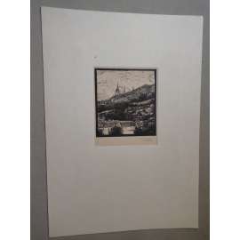 František Kobliha (1877 - 1962) - Pražský hrad (Praha) - dřevoryt, grafika, signováno