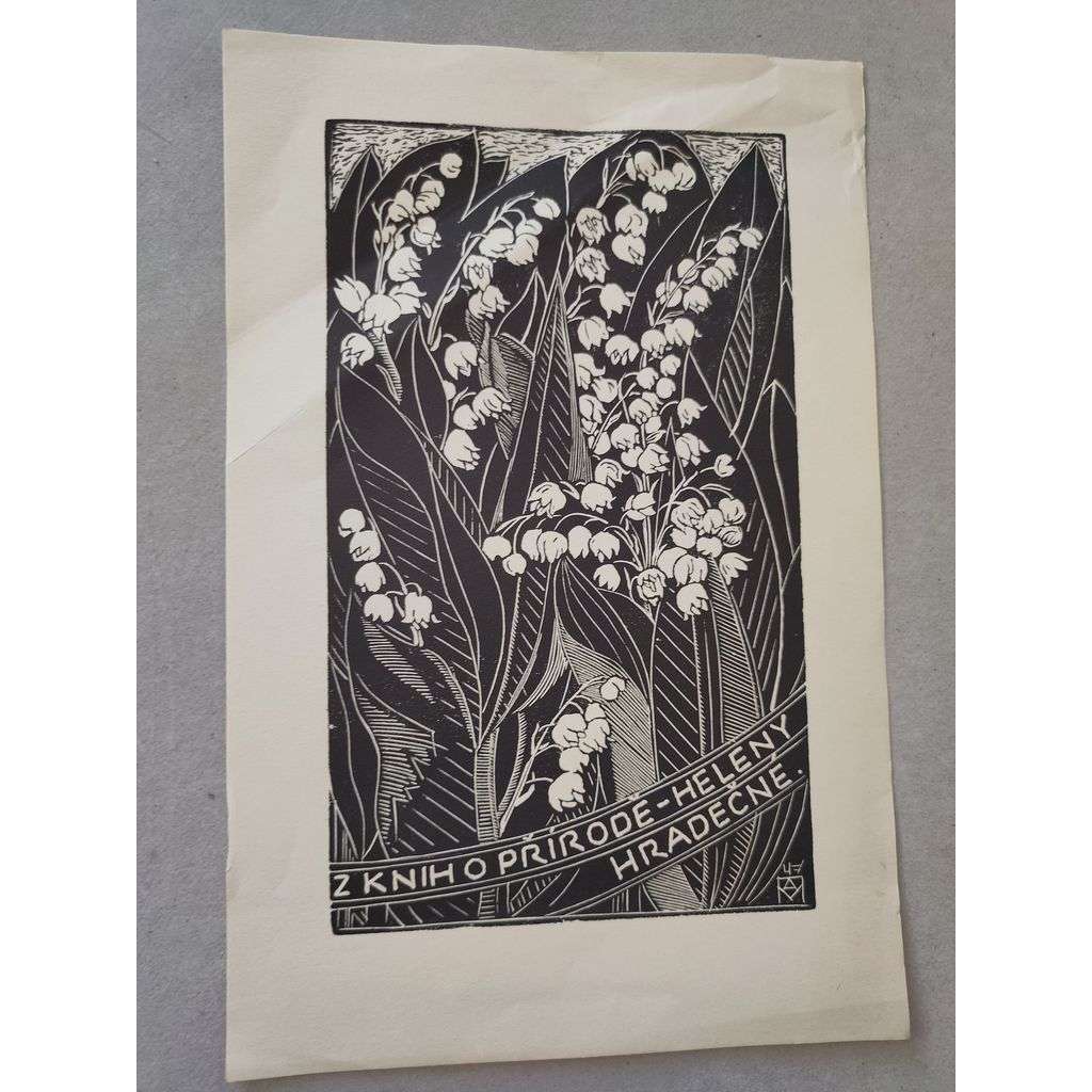 Anna Macková (1887 - 1969) - EX LIBRIS - dřevoryt, grafika, nesignováno