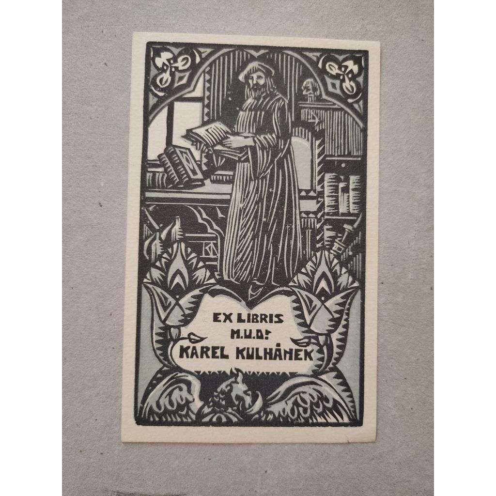 Karel Němec (1879 - 1960) - EX LIBRIS Karel Kulhánek - dřevoryt, grafika, nesignováno